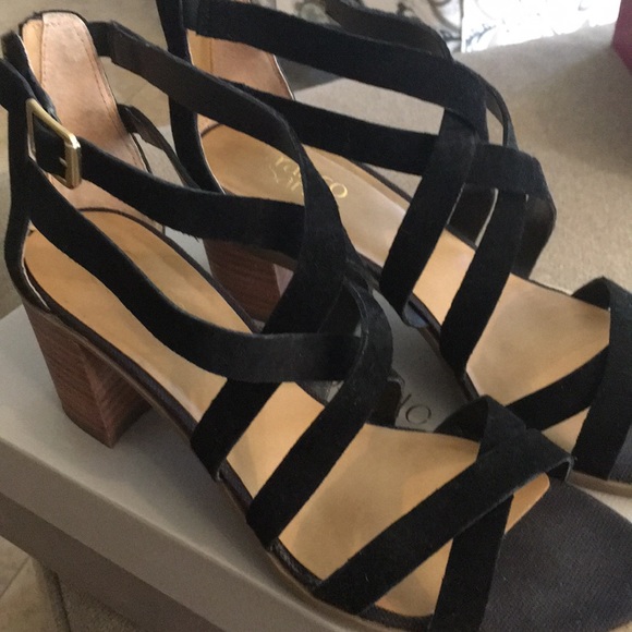 Franco Sarto Size 10M heels. Black Strappy. - Picture 2 of 7